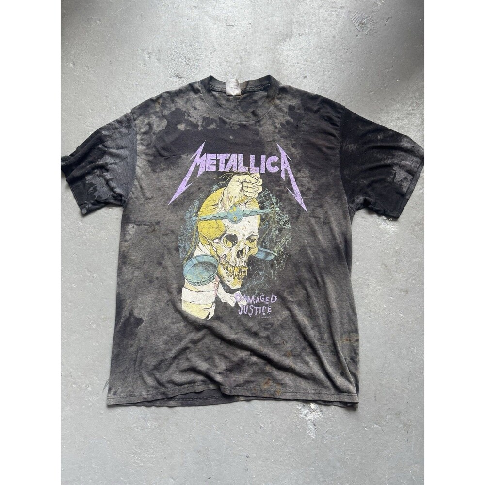 Vintage 1988 Thrashed Faded Metallica T Shirt XL Damaged Justice Pushead